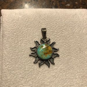 Turquoise sun pendent